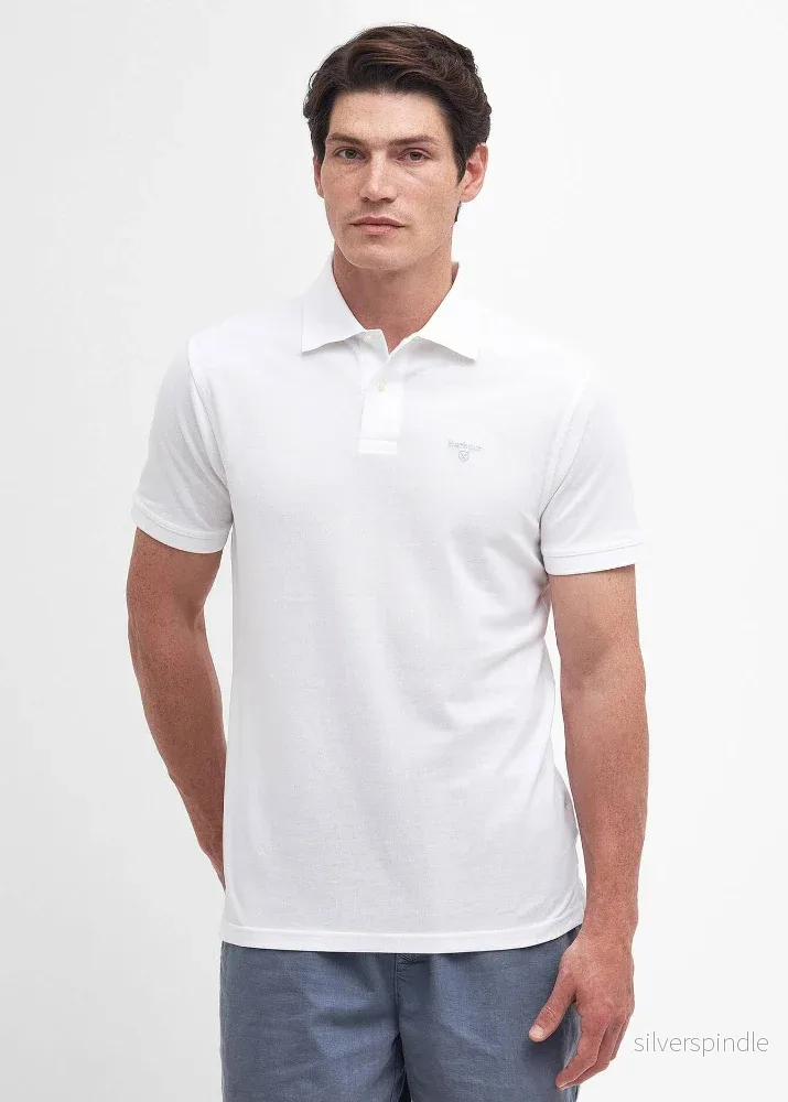 Barbour LW Sports Polo Shirt White Barbour LW Sports Polo Shirt White