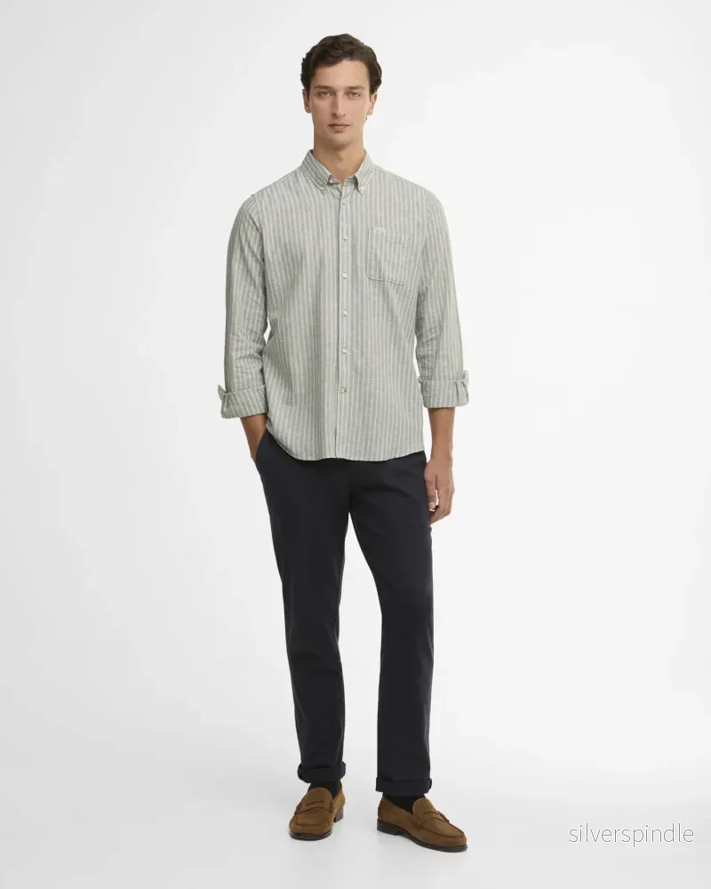Barbour Nelson Striped TS Bleached Olive - Bild 3