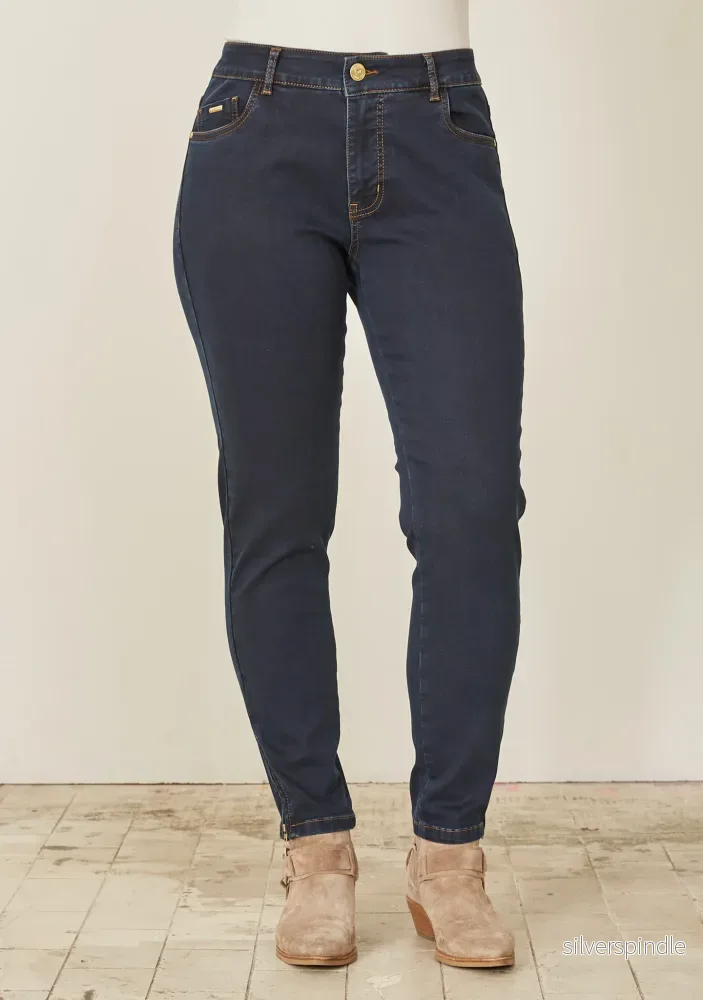 Lido Zip Jeans – Denim Blue Unwashed Lido Zip Jeans – Denim Blue Unwashed