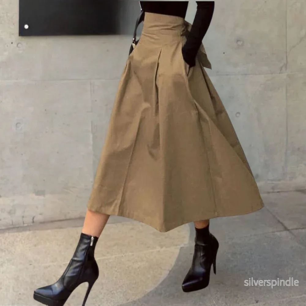 Elegant Plisserad Midikjol för Kvinnor med Hög Midja | Mångsidig Design för Stil och Komfort Elegant Plisserad Midikjol för Kvinnor med Hög Midja | Mångsidig Design för Stil och Komfort
