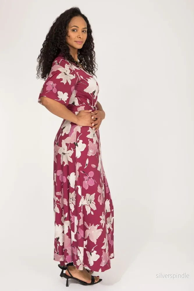 Bestie wrap ankle jersey dress - Burgundy - Bild 2