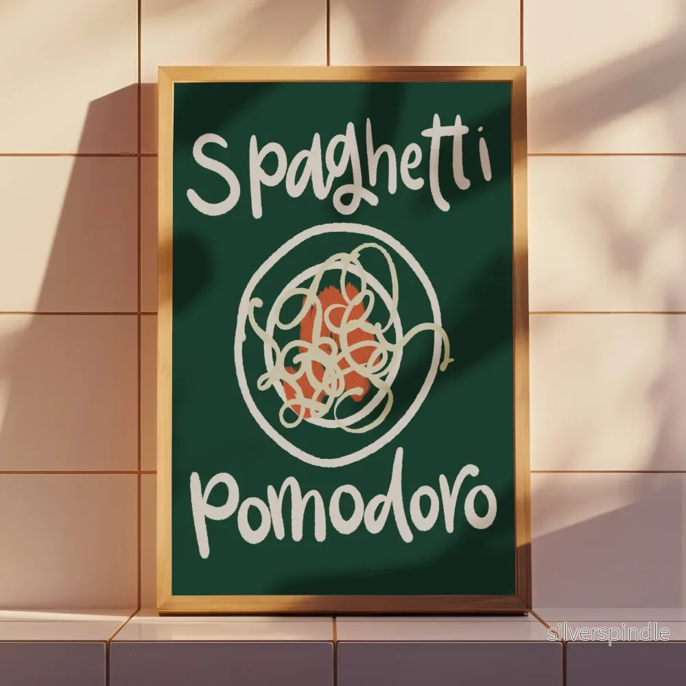 Pastaposter Spaghetti Pomodoro i Mörkgrönt - Bild 2