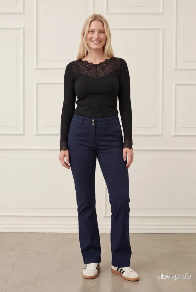 Isay Long Highwaist Chino - Navy - Bild 2