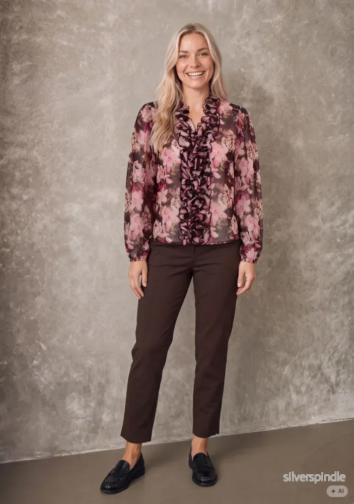 Vibse Ruffle Blouse - Flower - Bild 3