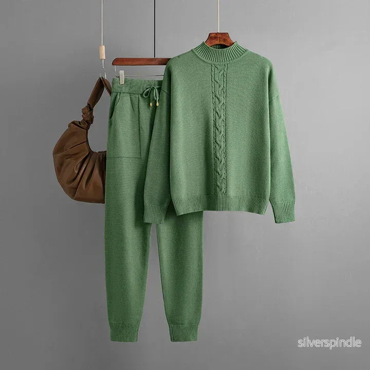 Sophia | Ribbed Winter Set with High Collar and Long Pants Sophia | Ribbed Winter Set with High Collar and Long Pants
