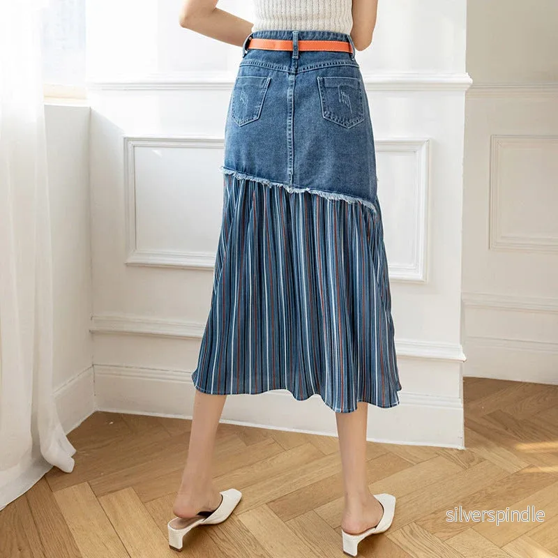 Emily | Trendig A-linje Denimkjol med Hög Midja - Bild 2