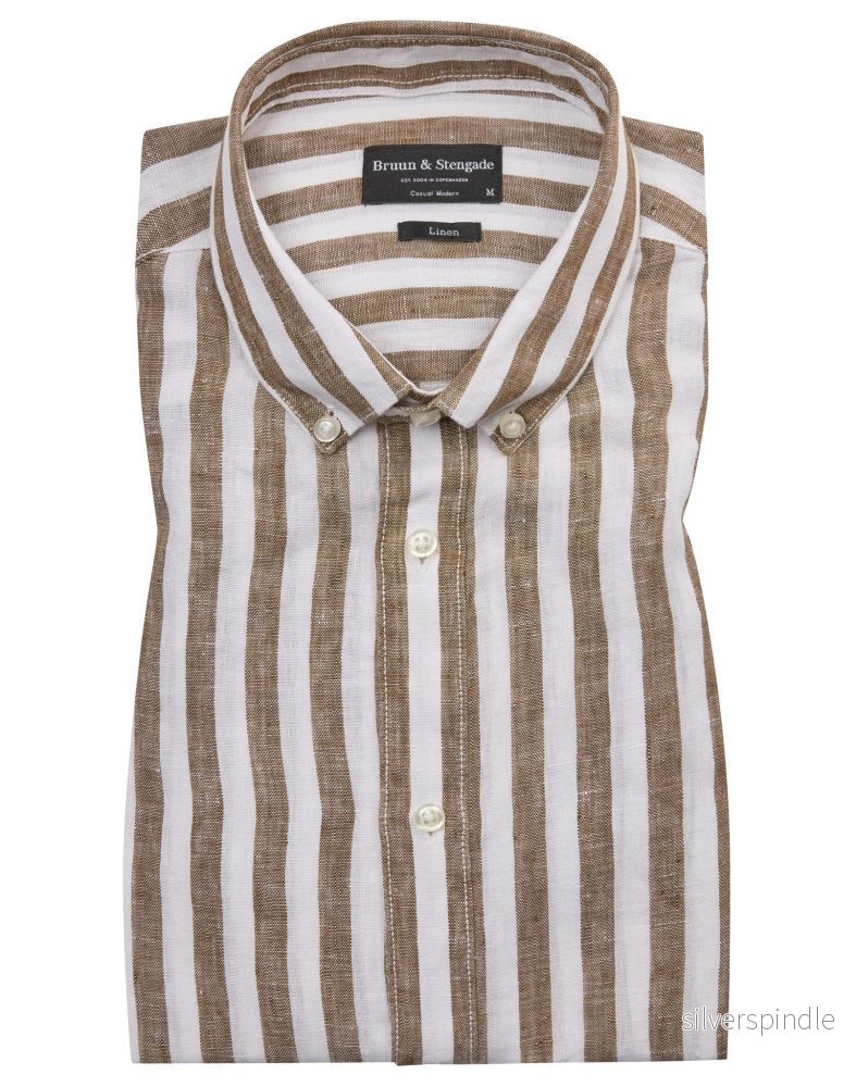 BS Esteban Casual Modern Fit Skjorta - Ochre/White