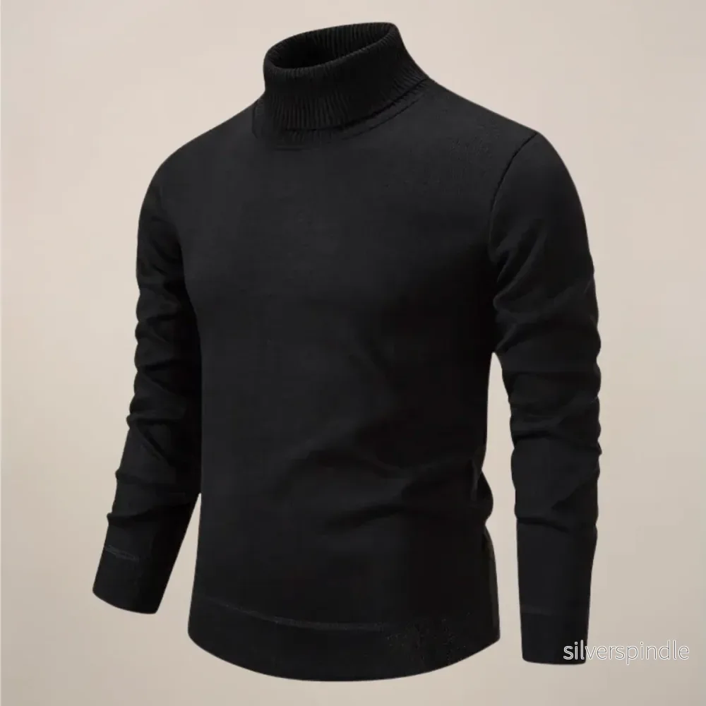 Klassisk Polotröja Svart | Slimmad Passform med Hög Krage | Tidlös Stil för Elegant Utseende - Bild 3