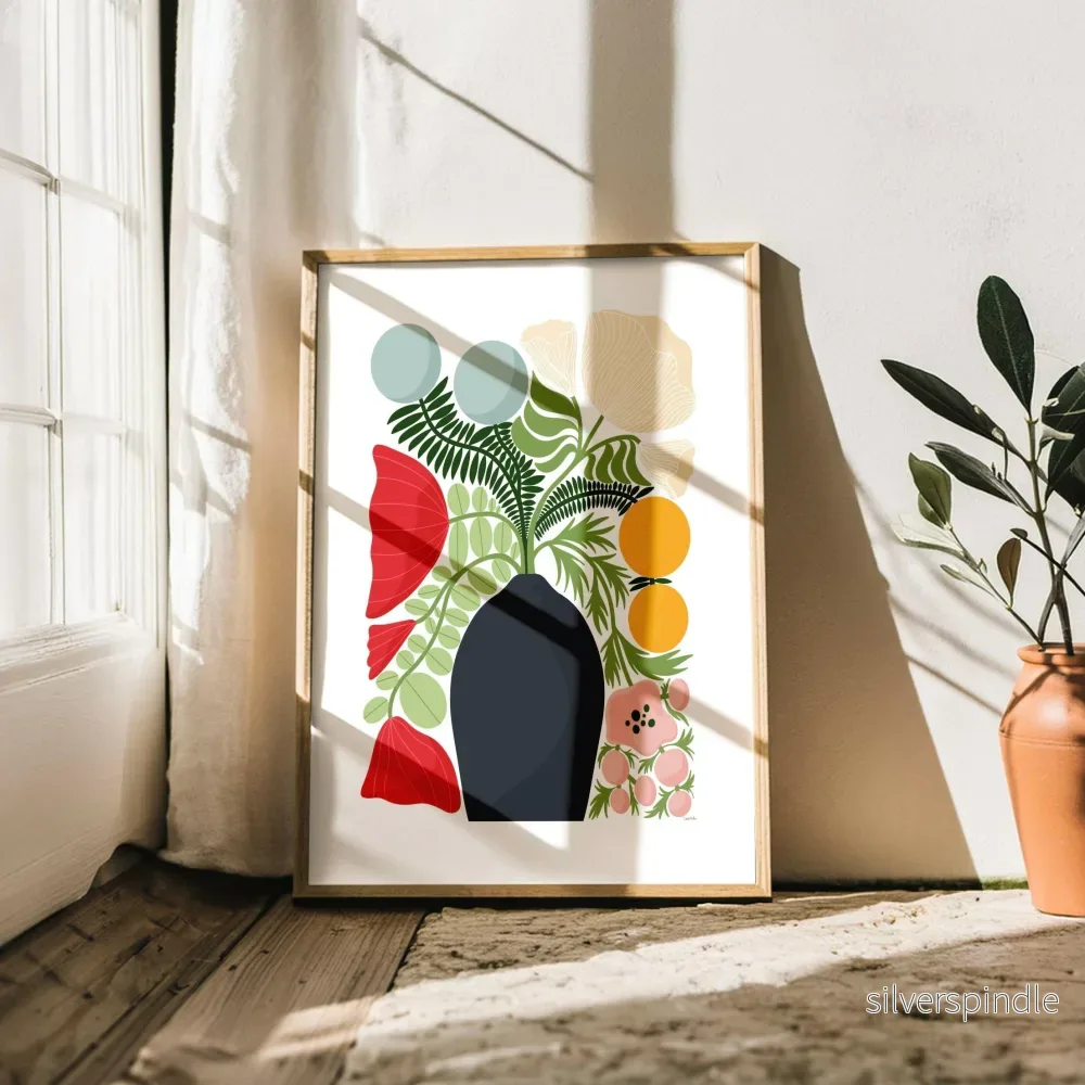 Matisse-inspirerad Botanisk Poster – Grafisk Blomsterposter för Tavelvägg och Modern Inredning