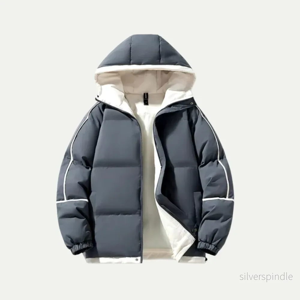 Vinterjacka | Kort Quiltad Unisex med Huva för Optimal Värme | Mångsidig Design för Kalla Dagar Vinterjacka | Kort Quiltad Unisex med Huva för Optimal Värme | Mångsidig Design för Kalla Dagar