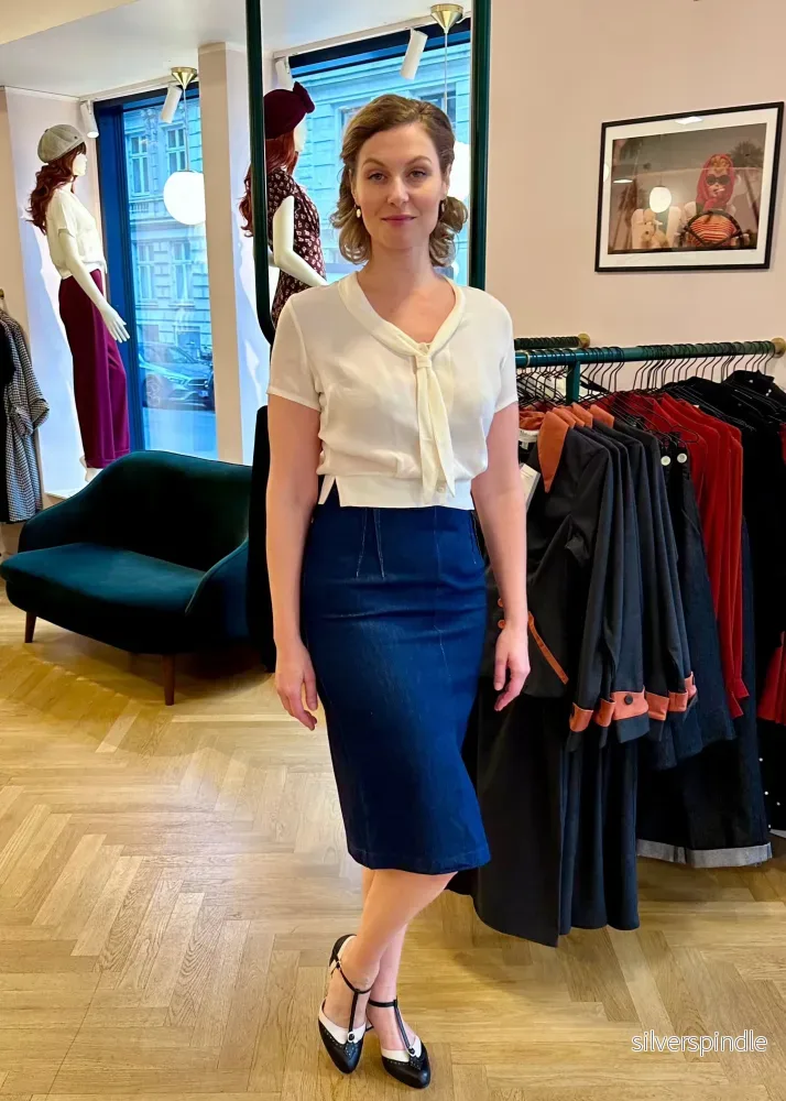 Pencilkjol i denim i 1950-talsstil - Bild 2