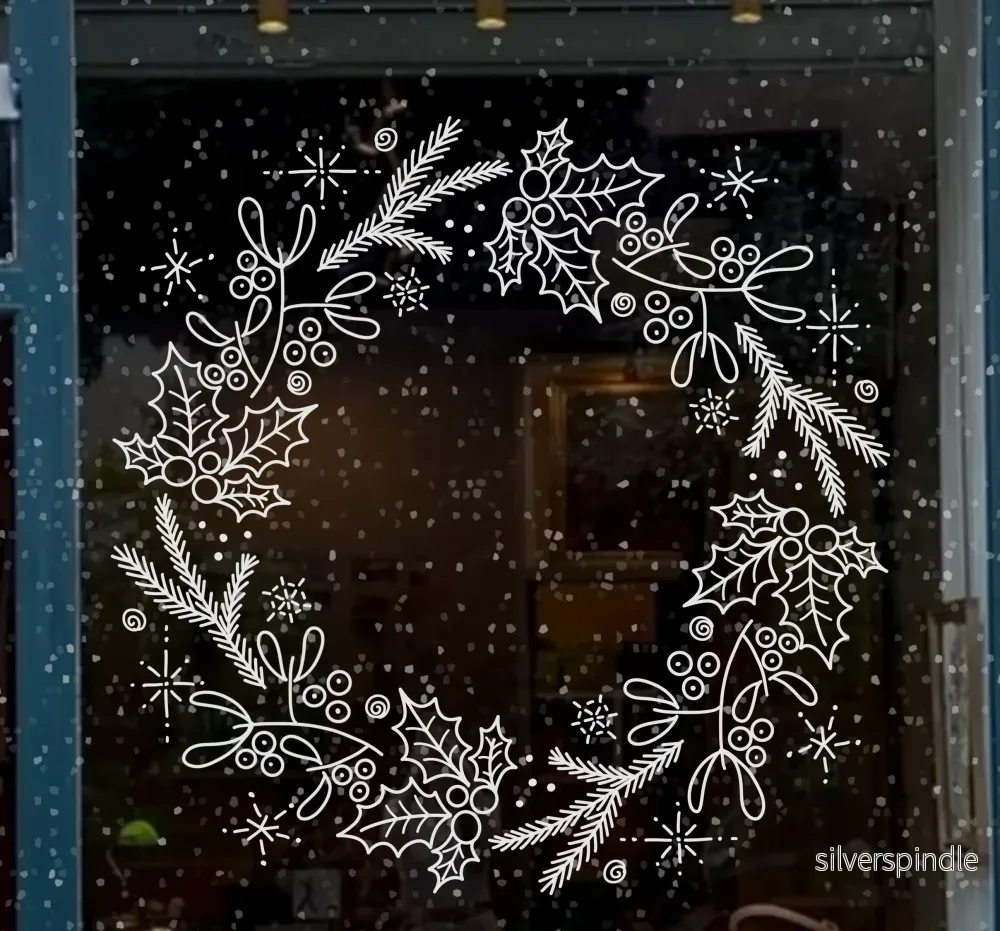 Julkrans Järnek – Digital Fönstermall