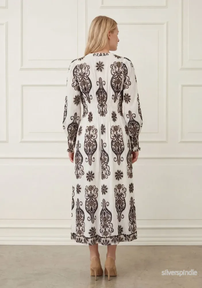 Ane V-Neck Dress - Summer Border Print - Bild 2