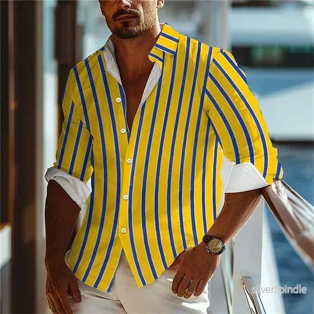 Ethan | Modern Långärmad T-Shirt Herr med Digitalt Blommönster - Bild 2