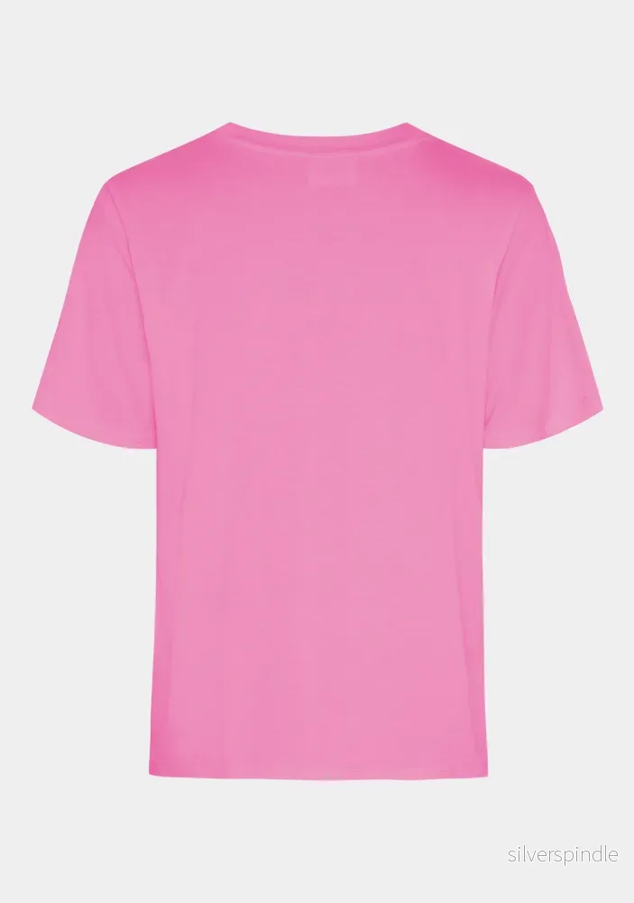 Gritt V-Neck T-Shirt - Hot pink - Bild 2
