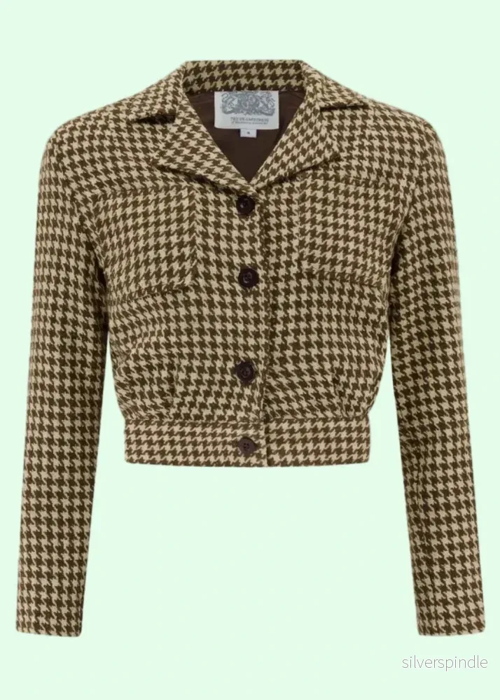 Elisabeth 1940 jacka - brun houndstooth