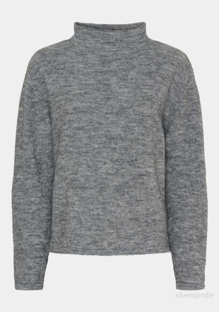 Anna Highneck Pullover – Grey Melange Anna Highneck Pullover – Grey Melange