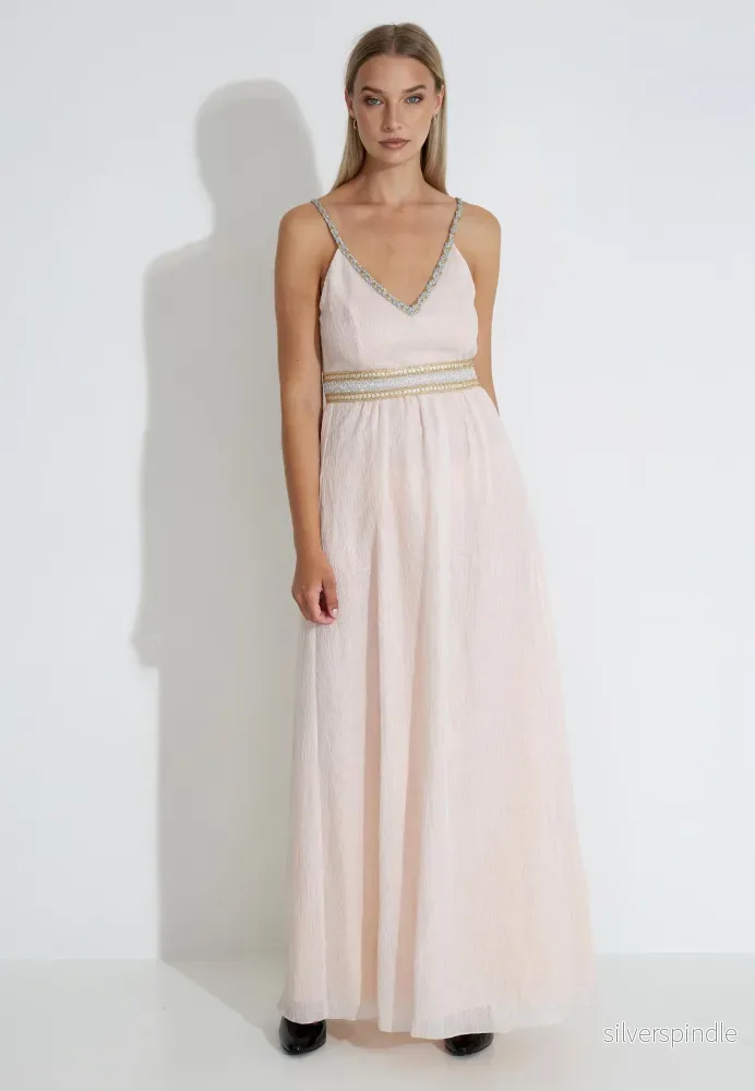 JESS LONG DRESS - Ljusrosabeige