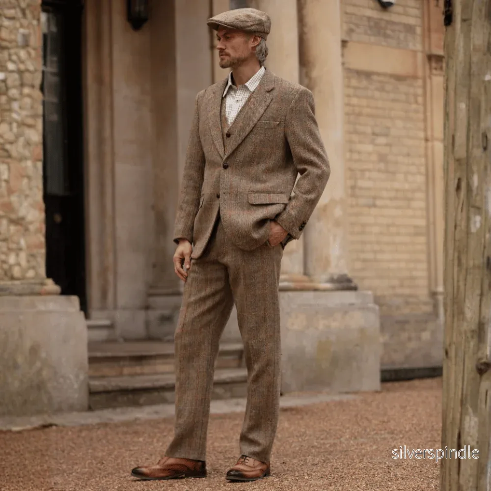 Walker & Hawkes Sandlow - byxa i Harris Tweed - White Sand