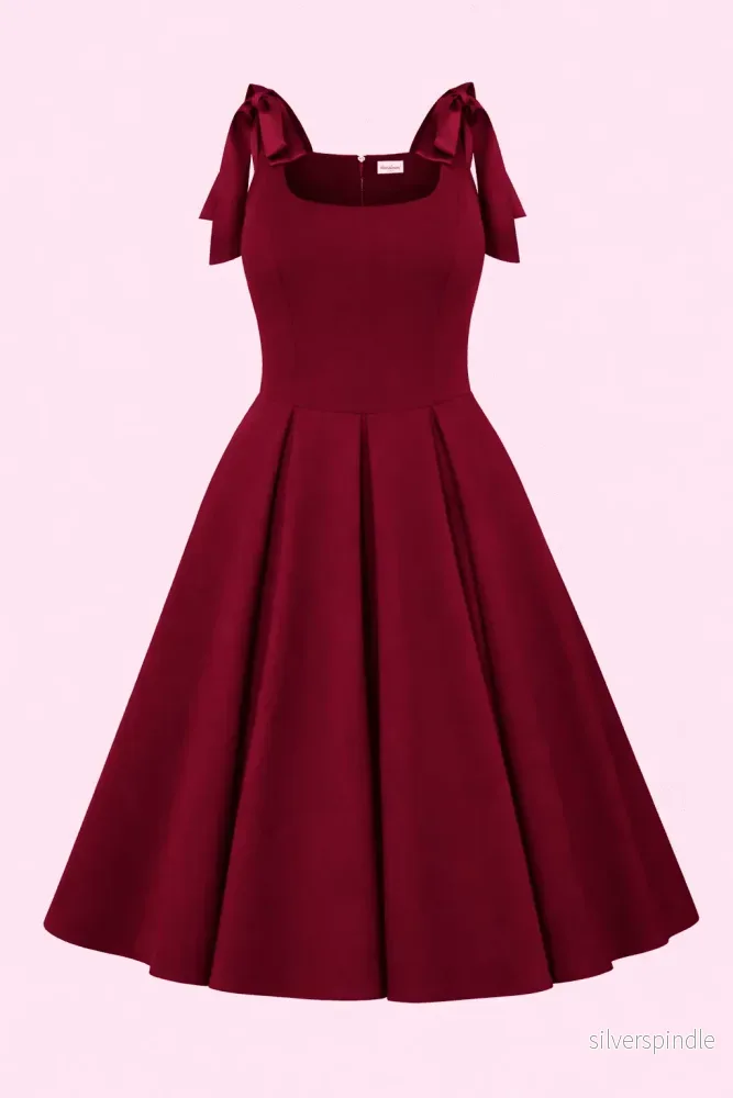 1950-tals Josephine midi klänning – bordeaux 1950-tals Josephine midi klänning – bordeaux
