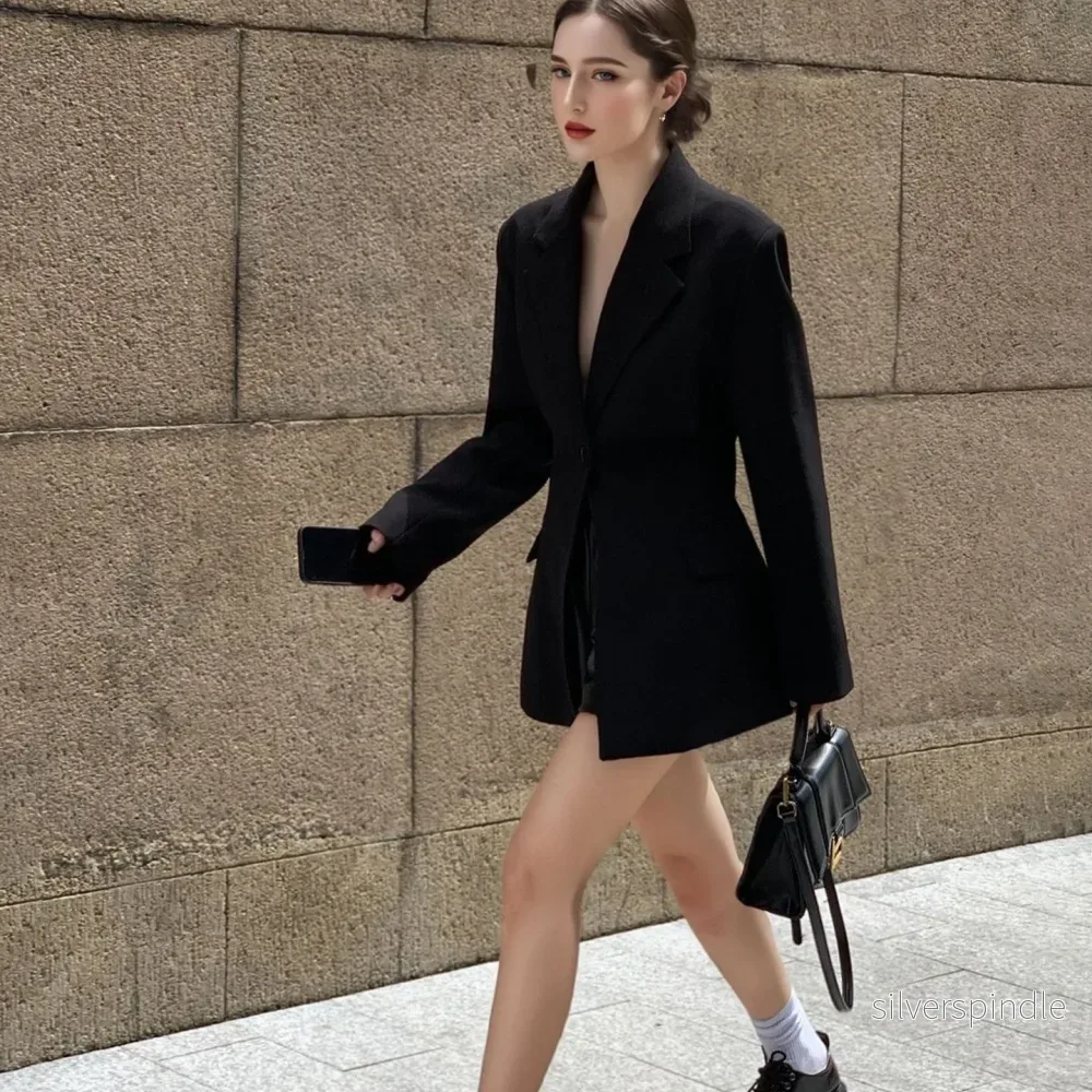 Elegant Mini Blazerklänning för Kvinnor med Avtagbart Bälte | Professionell Stil för Mångsidig Användning - Bild 3