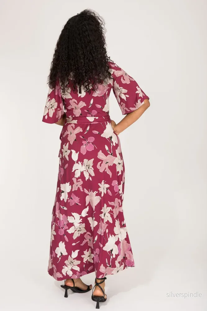 Bestie wrap ankle jersey dress - Burgundy - Bild 3