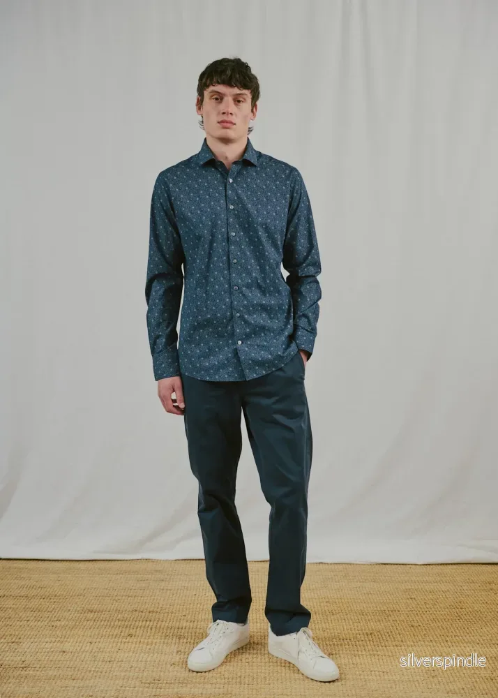 BS Buk Modern Fit Skjorta - Navy