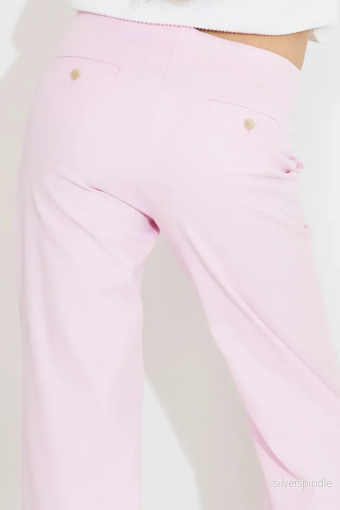 COTTON STRETCH WIDE TROUSERS 09008 - Rosa - Bild 3