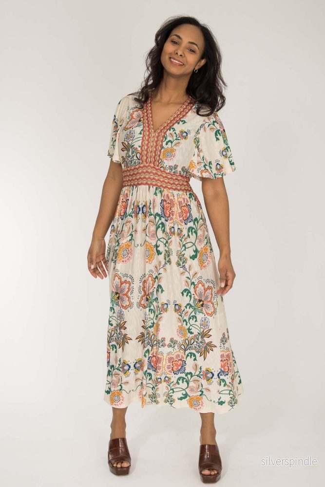 Pure boho midi jersey dress - Beige