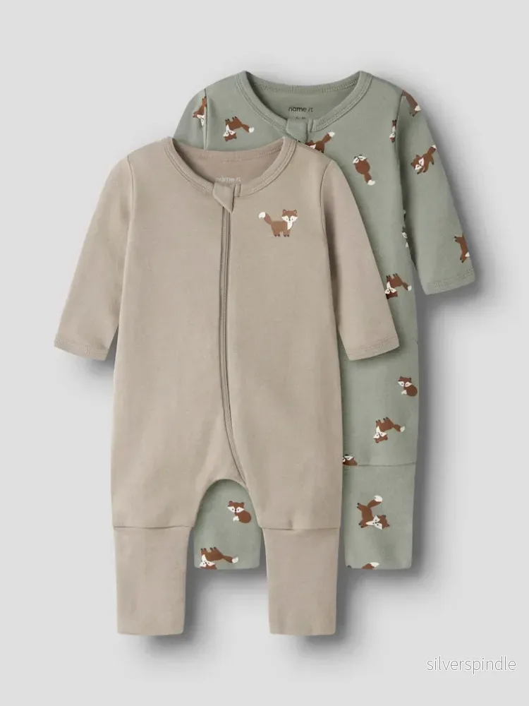 2-pack Pyjamas vikmudd fot/utan fot - Bild 3