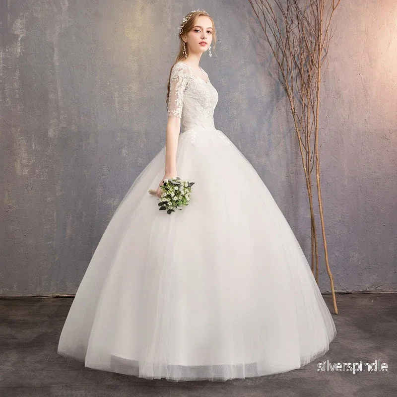 Sofia | Elegant Spets Bröllopsklänning med Markerad Midja - Bild 3