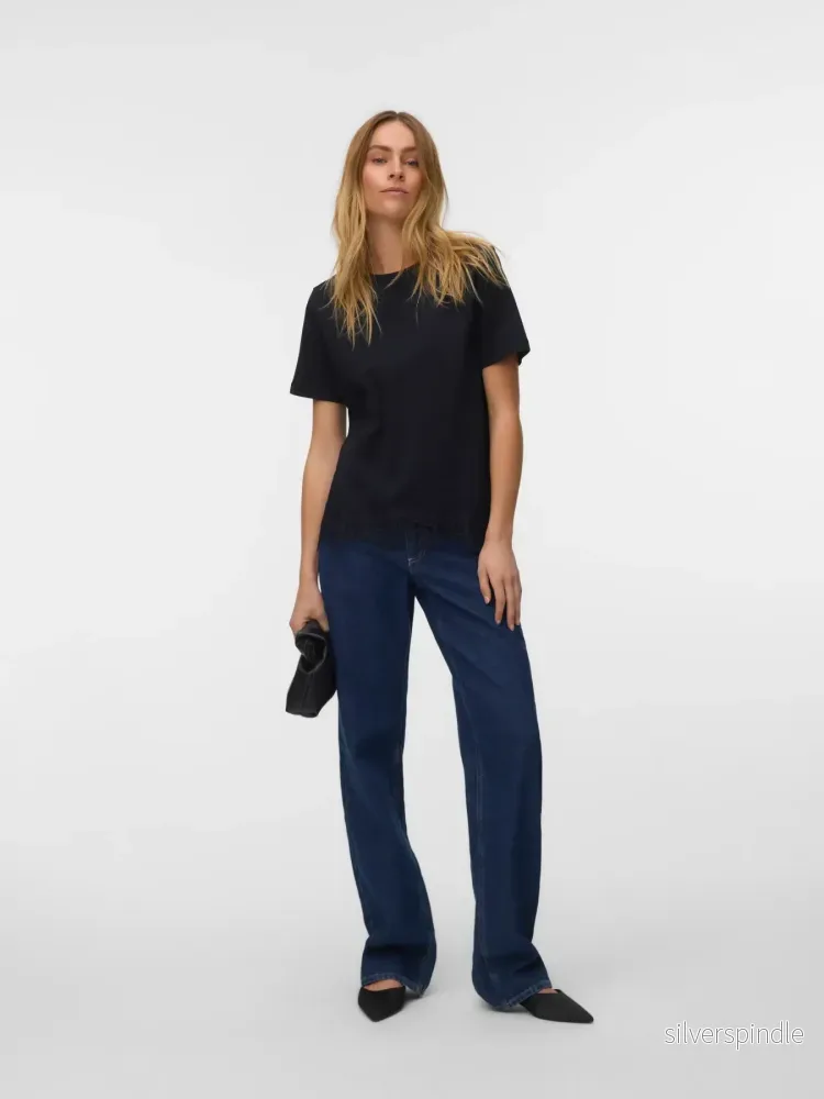 SARA METTE LACE TEE BLACK SARA METTE LACE TEE BLACK