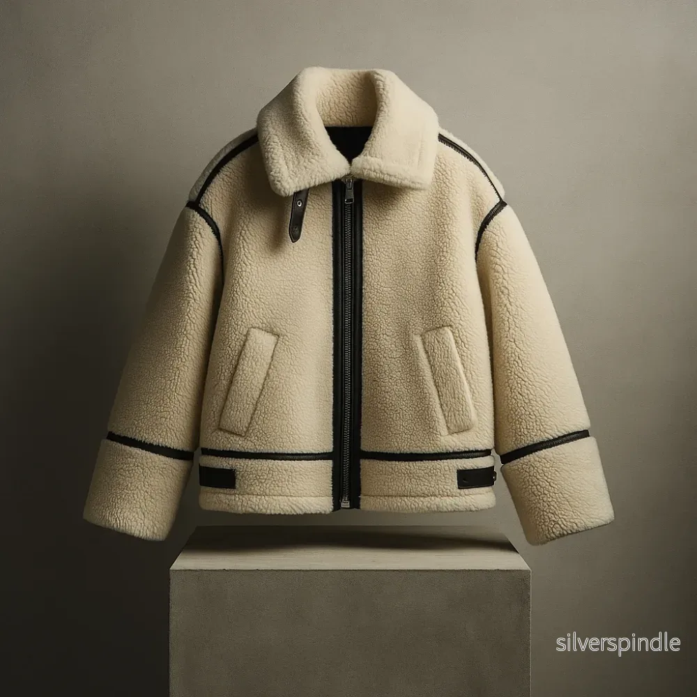 Mason | Mjuk Sherpa Teddyjacka Med Kontrastdetaljer Mason | Mjuk Sherpa Teddyjacka Med Kontrastdetaljer
