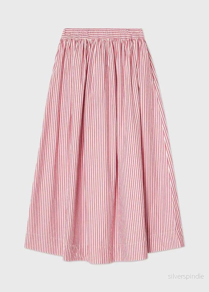 Lexington Org Cotton Poplin Skirt Red/white strip - Bild 2