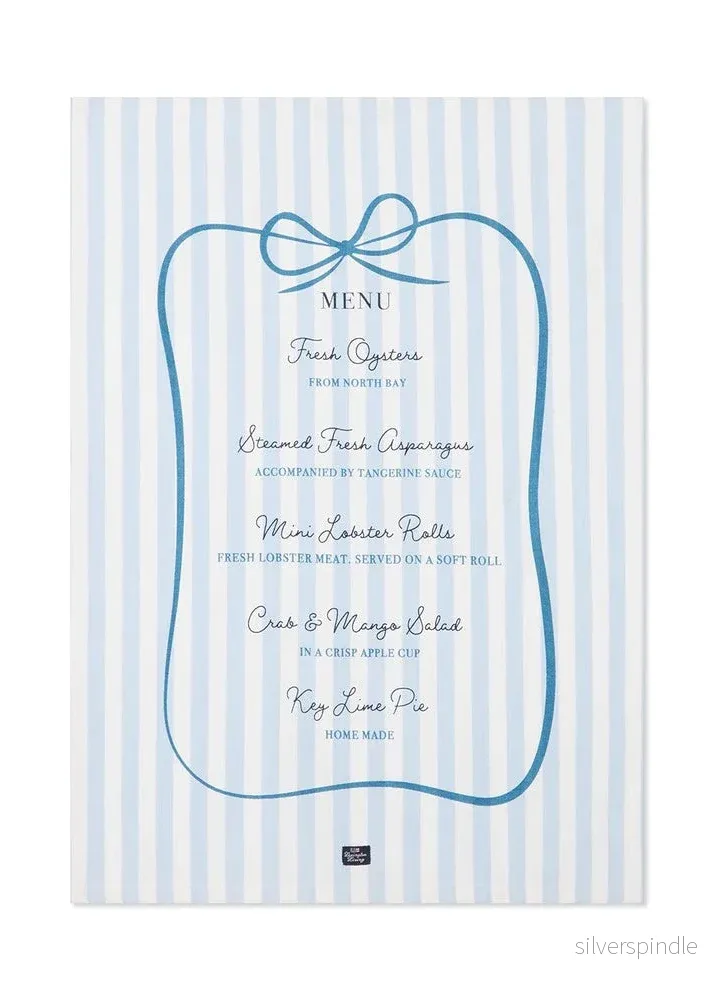 Lexington Party Menu Org Cot Kitchen Towel BL/WH - Bild 3