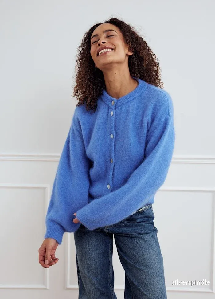 KAE KNIT CARDIGAN DUSTY BLUE KAE KNIT CARDIGAN DUSTY BLUE