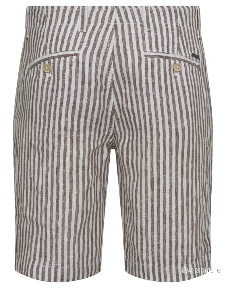 BS Abel Regular Fit Shorts - Brun/Vit - Bild 2
