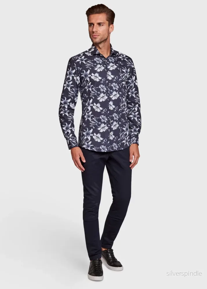BS Joe Super Slim Fit Skjorta - Navy - Bild 3