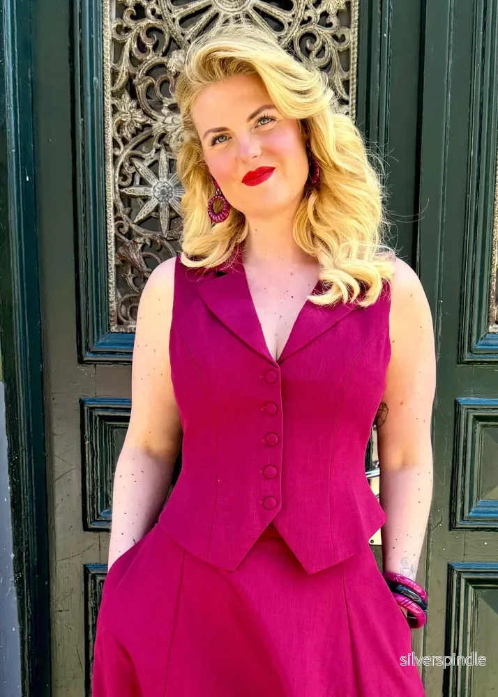 Marlene väst - berry - Bild 2