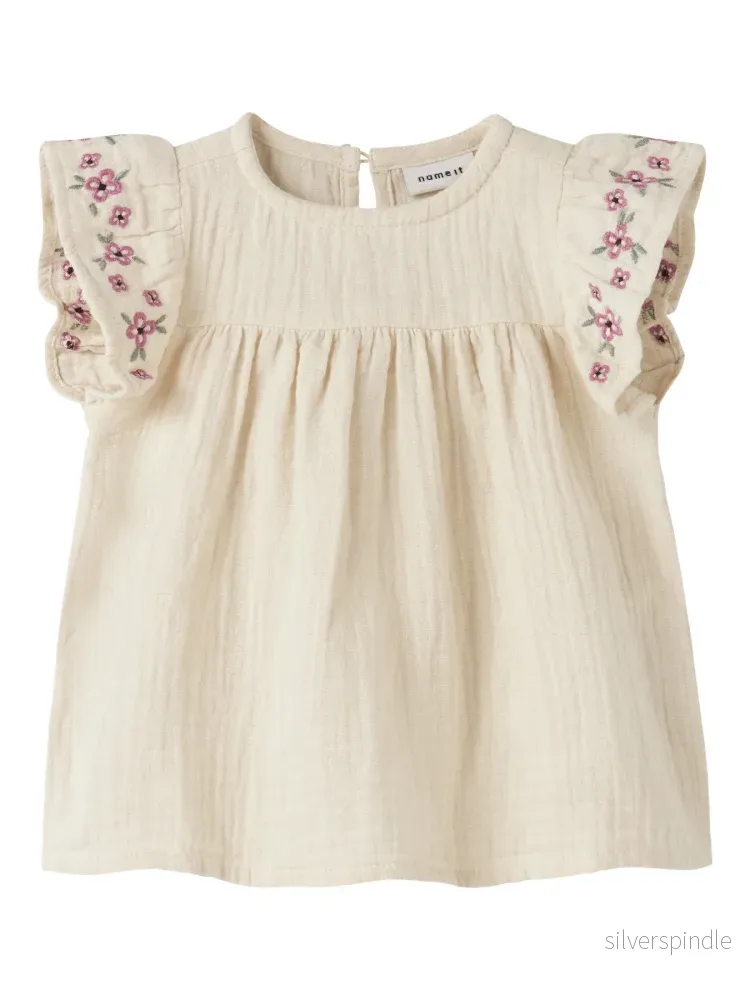 Baby Tunika med broderade blommor Baby Tunika med broderade blommor