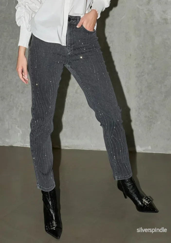 Genua Deco Jeans – Grey w/Stones Genua Deco Jeans – Grey w/Stones