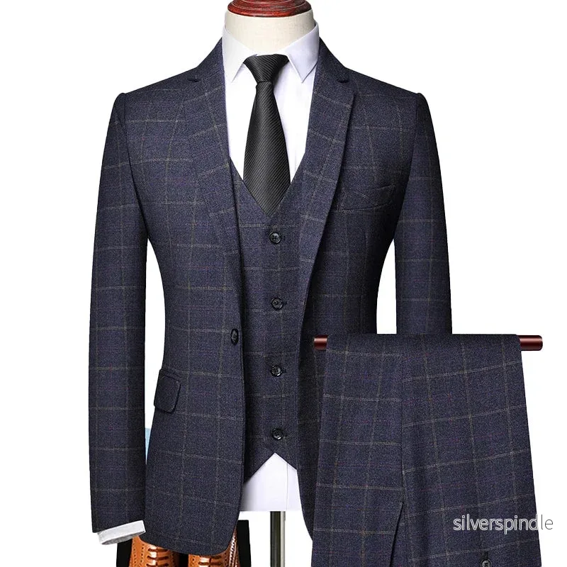 Elegant Tredelad Kostym Herr med Skräddarsydd Passform | Klassisk Design för Formella Tillfällen - Bild 3