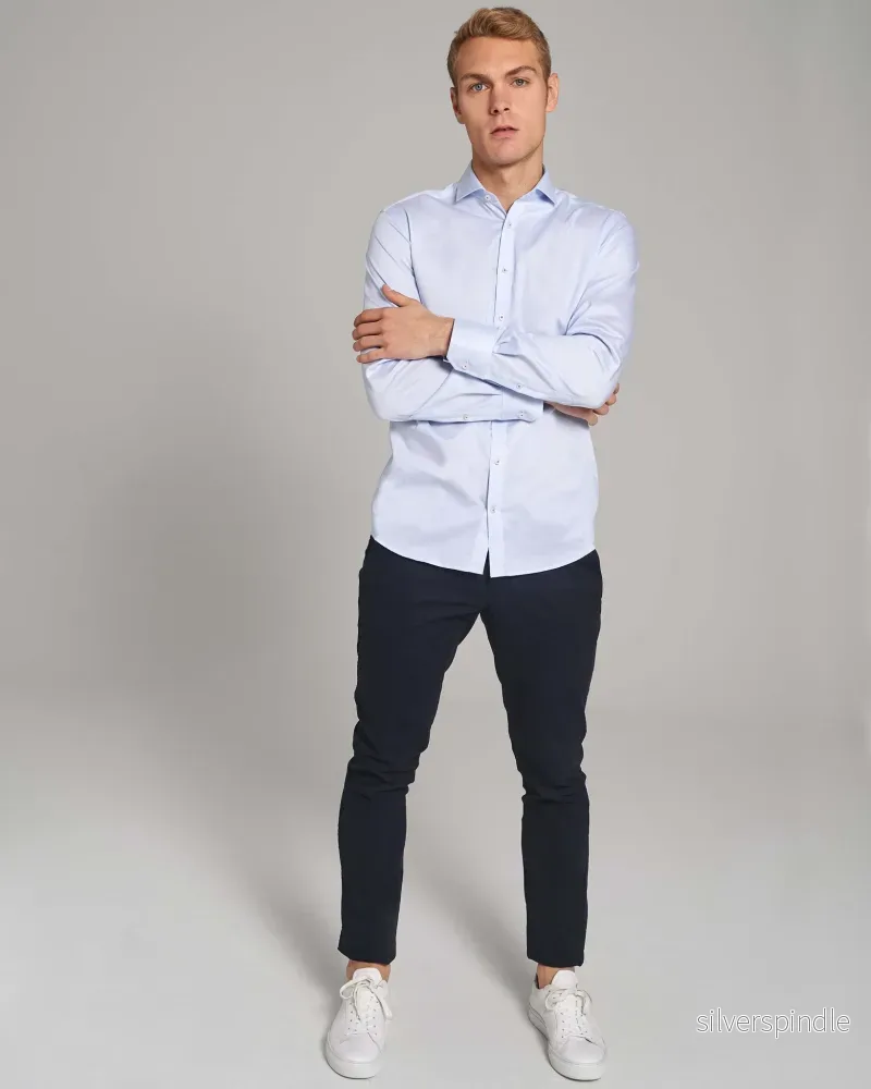 BS Scholes Slim Fit Skjorta - Light Blue - Bild 3