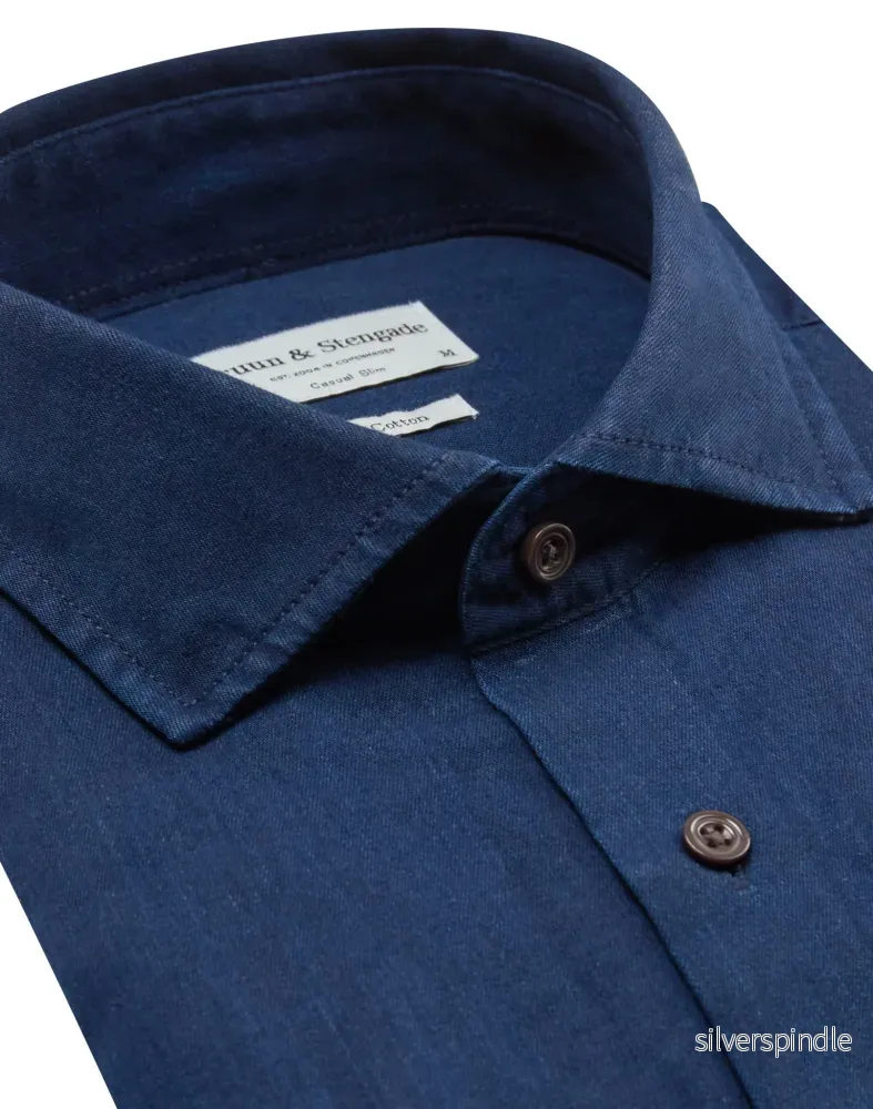 BS Norris Casual Slim Fit Skjorta - Dark indigo - Bild 2