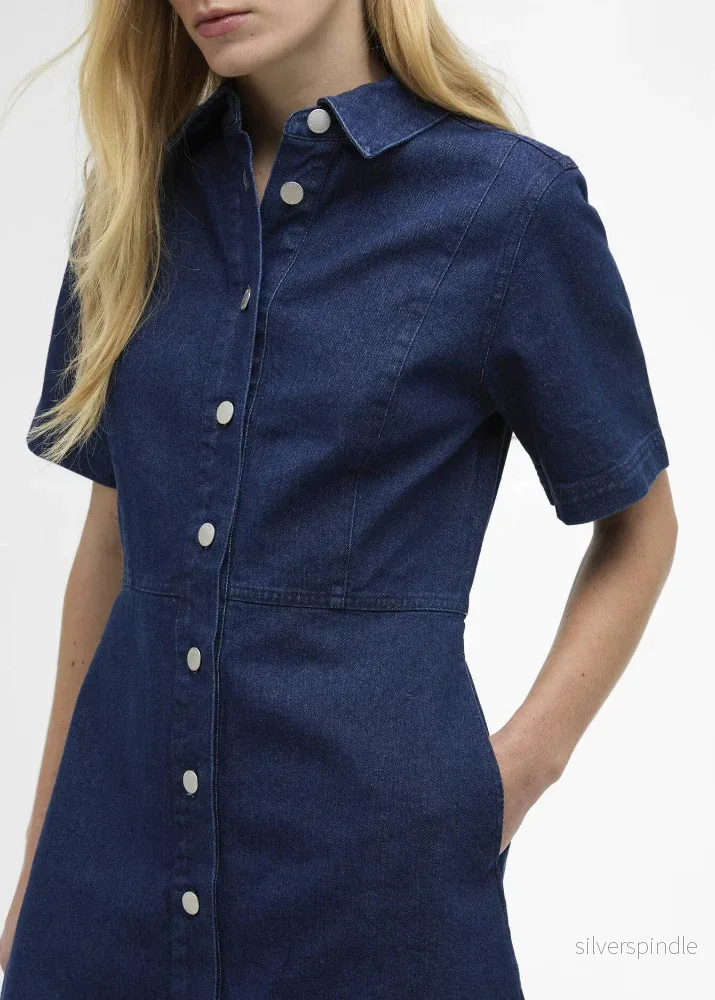 Barbour Maia Denim Mini Dress Rinse Wash