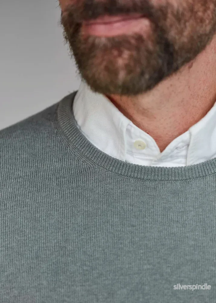 Hansen & Jacob Crew Neck Knit E-patch Green - Bild 3