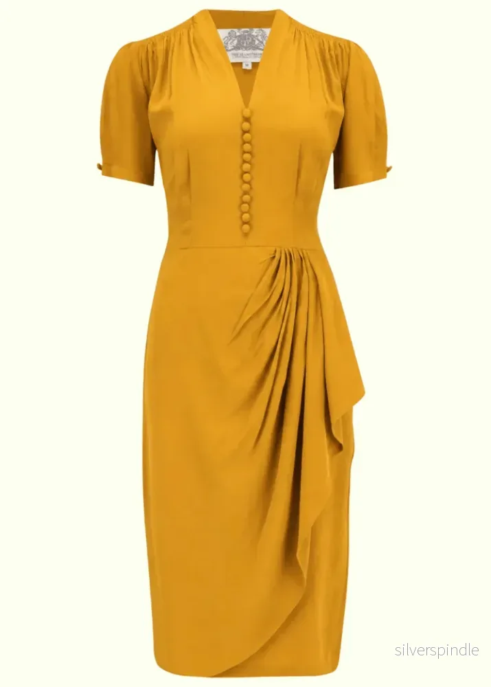 Mabel 1940-talsklänning – mustard Mabel 1940-talsklänning – mustard
