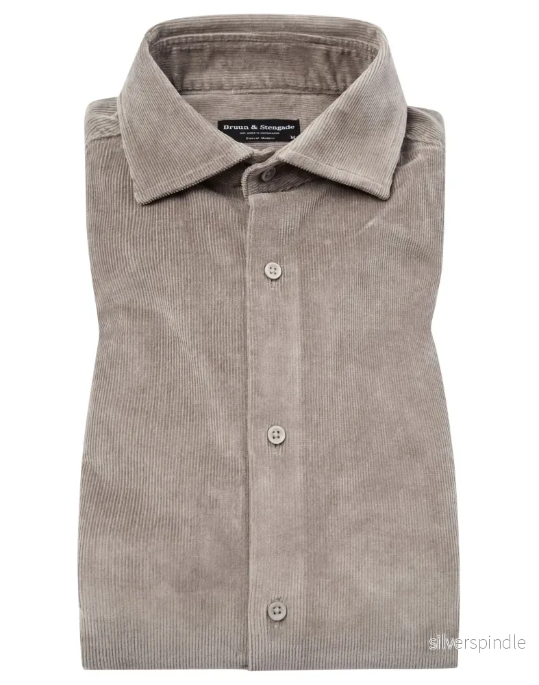 BS Horten casual modern fit Skjorta – Mud