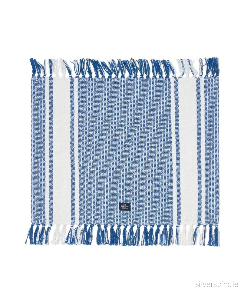 Lexington Striped Org Cot Placemat W Fringes 40*50