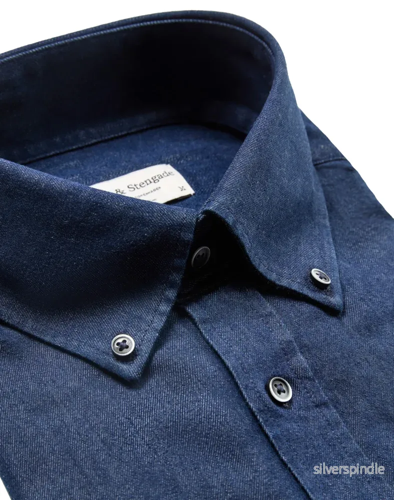 BS Middlecoff Casual Slim Fit Skjorta - Indigo - Bild 2